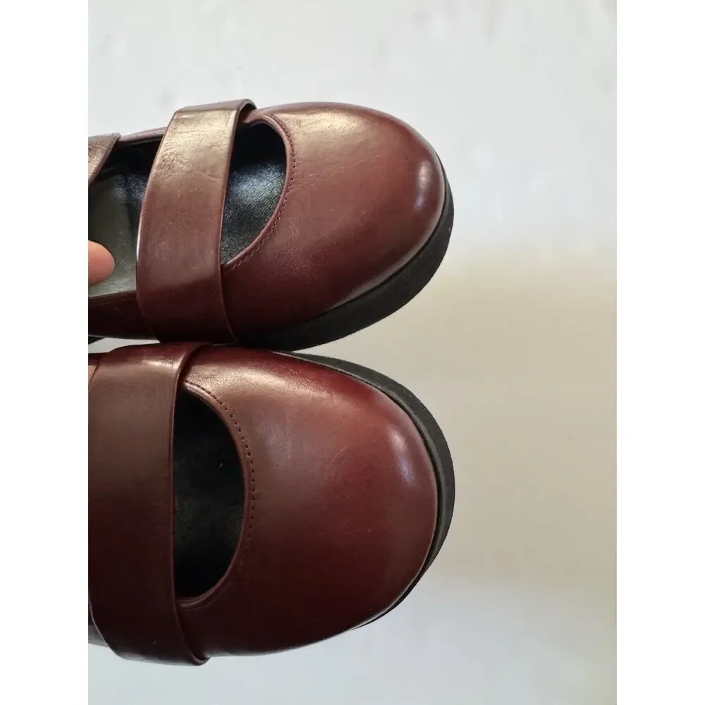 Robert Clergerie Burgundy Platform Mary Jane Pumps